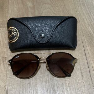 Ray-Ban Gold and Brown Sunglasses